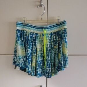 Lucky In Love, Large, Blue and Green Patterned Women's Skort